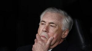 Real Madrid coach Carlo Ancelotti reacts before a match, Madrid, Spain, April 16, 2025. (Reuters Photo)