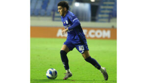 أحمد رائد لاعب منتخب الشباب تحت 20 عاماً بقميص النصر. من المصدر