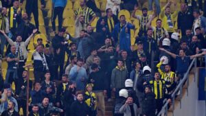 Fenerbahçe fans protest after the Süper Lig match against Kayserispor at the Ülker Stadium, Istanbul, Türkiye, April 20, 2025. (AA Photo)