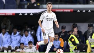 Real Madrid's Arda Güler in action during the La Liga match against Real Sociedad at the Bernabeu Stadium, Madrid, Spain, April 1, 2025. (AA Photo)