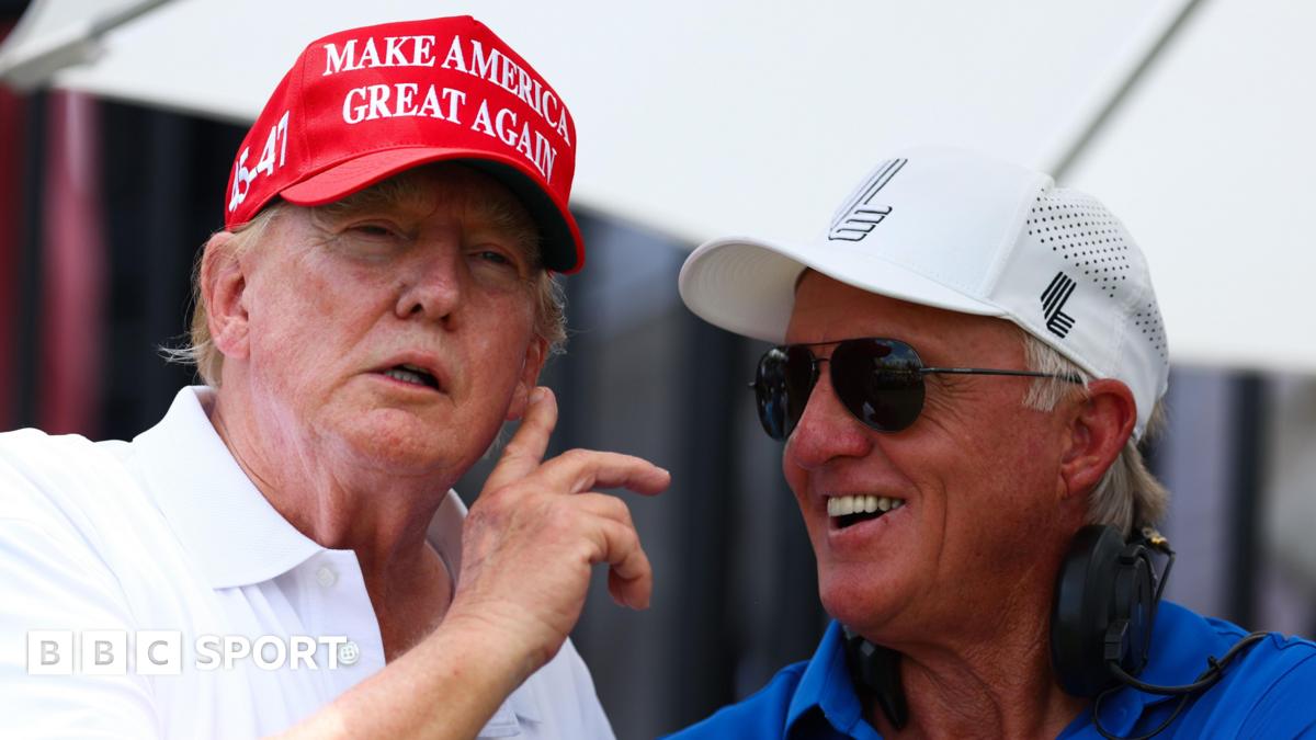 Donald Trump and Greg Norman in conversation
