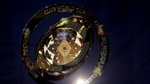 General view of the Club World Cup trophy after the draw, Miami, U.S., Dec. 5, 2024. (Reuters Photo)