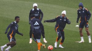 Real Madrid's players during a training at the Ciudad Real Madrid, Valdebebas, Madrid, Spain, April 4, 2025. (Reuters Photo)
