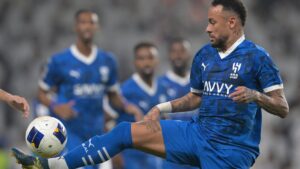 Al-Hilal's Brazilian forward Neymar controls the ball against UAE's Al-Ain during an AFC Champions League match, in al-Ain, the UAE, Oct. 21, 2024. (AFP Photo)