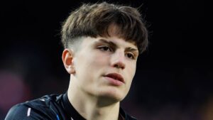 Man United star Alejandro Garnacho playing for Manchester United Football Club