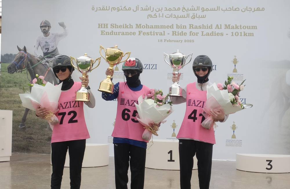 زمزم الحسني تتوج بكأس سباق السيدات للقدرة
