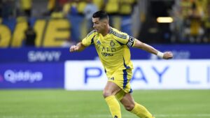 Al-Nassr's Cristiano Ronaldo in action during the Saudi Pro League at the Kingdom Arena, Riyadh, Saudi Arabia, April 4, 2025. (Reuters Photo)